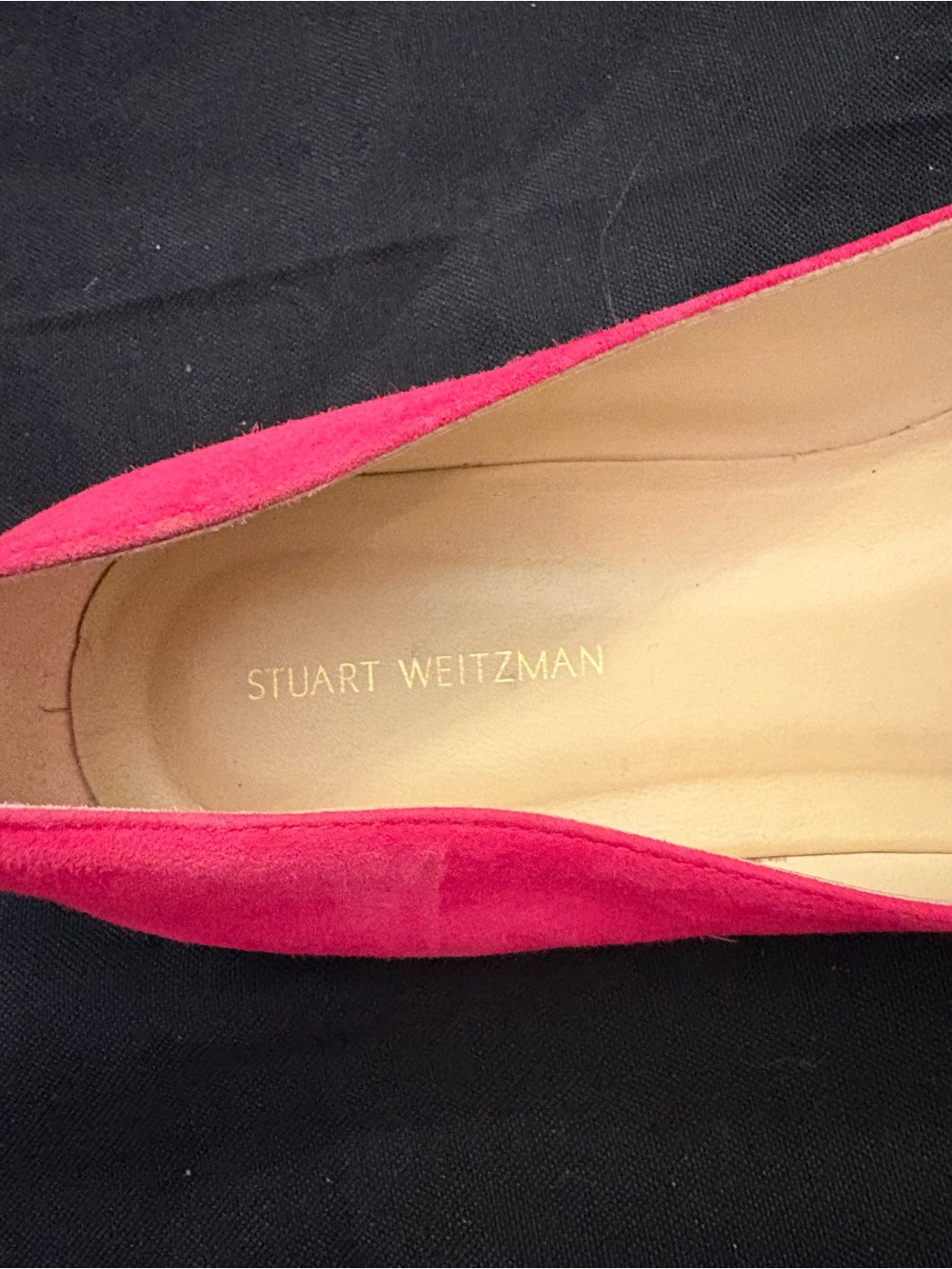 Stuart Weitzman Pointed Mary Jane Flats in Fuchsia - Picture 5 of 9